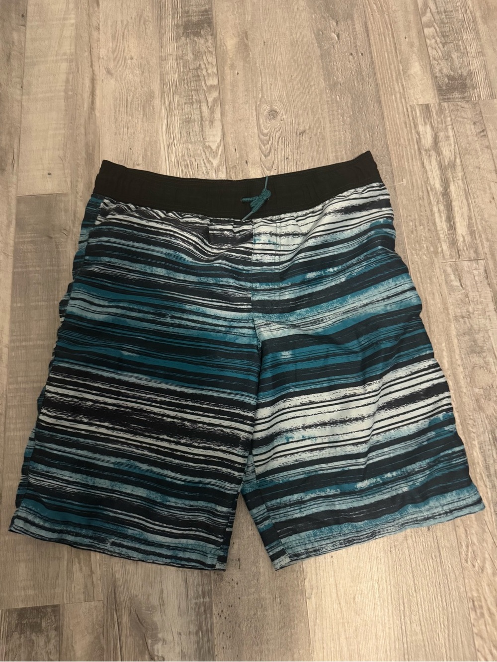 George Black and White Mesh-Lined Swim Shorts